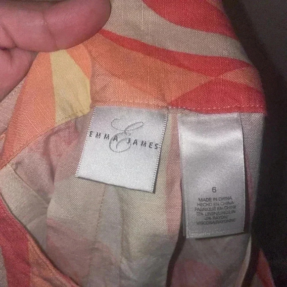 Emma James formal linen and rayon midi geometric skirt size 6‎ - Picture 5 of 5